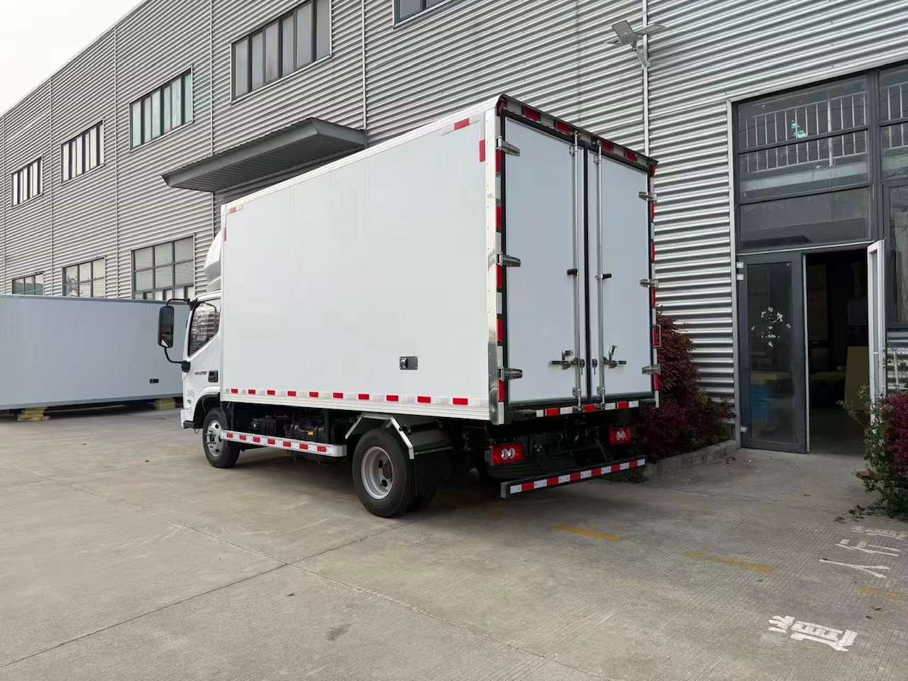 FRP cooling truck box mounted on a delivery truck